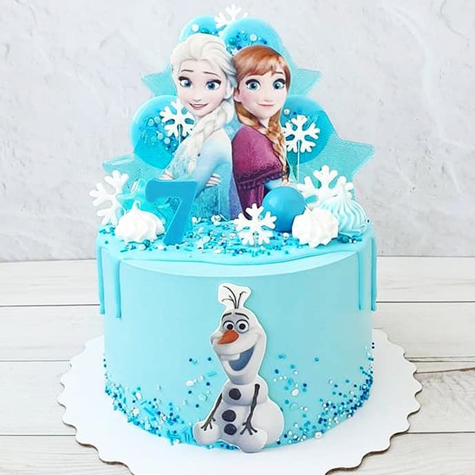 Frozen Elsa Photo Design Cake (Min-1.5) - Vitamin Foods and Cafe